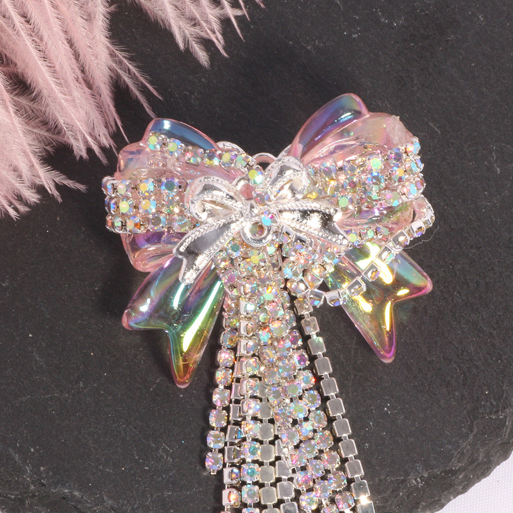 Wholesale Diamond chain tassel bow diamond ball straight hole beads DIY accessories