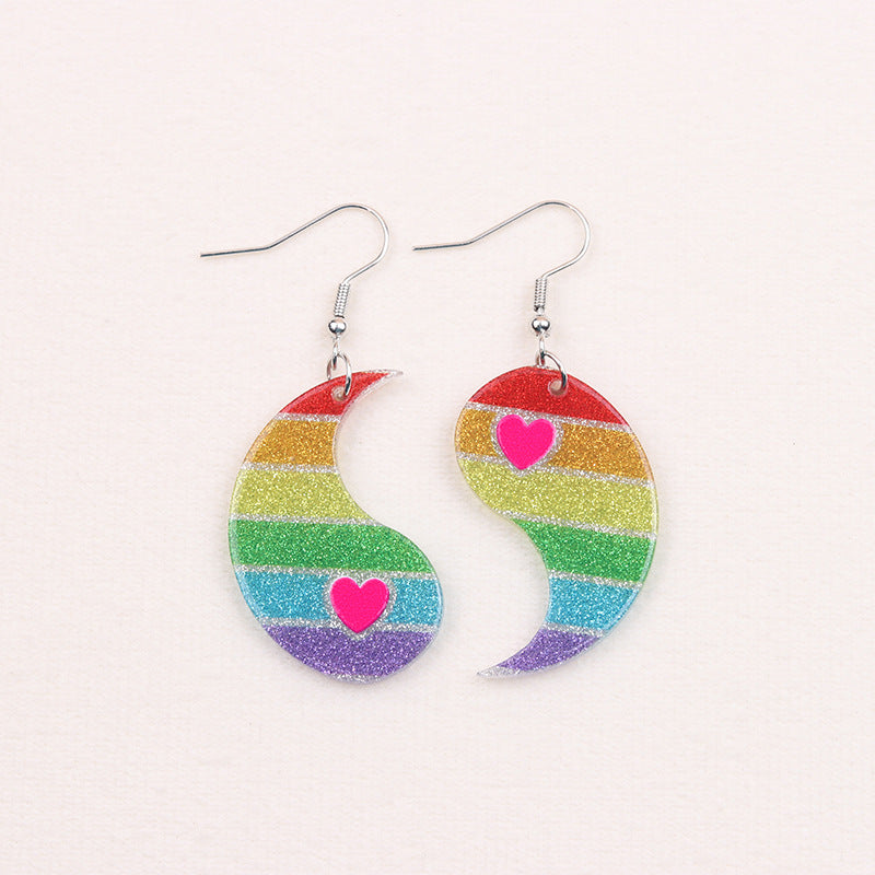 Wholesale 2pairs/pack Chubby Water Drop Love Acrylic Earrings