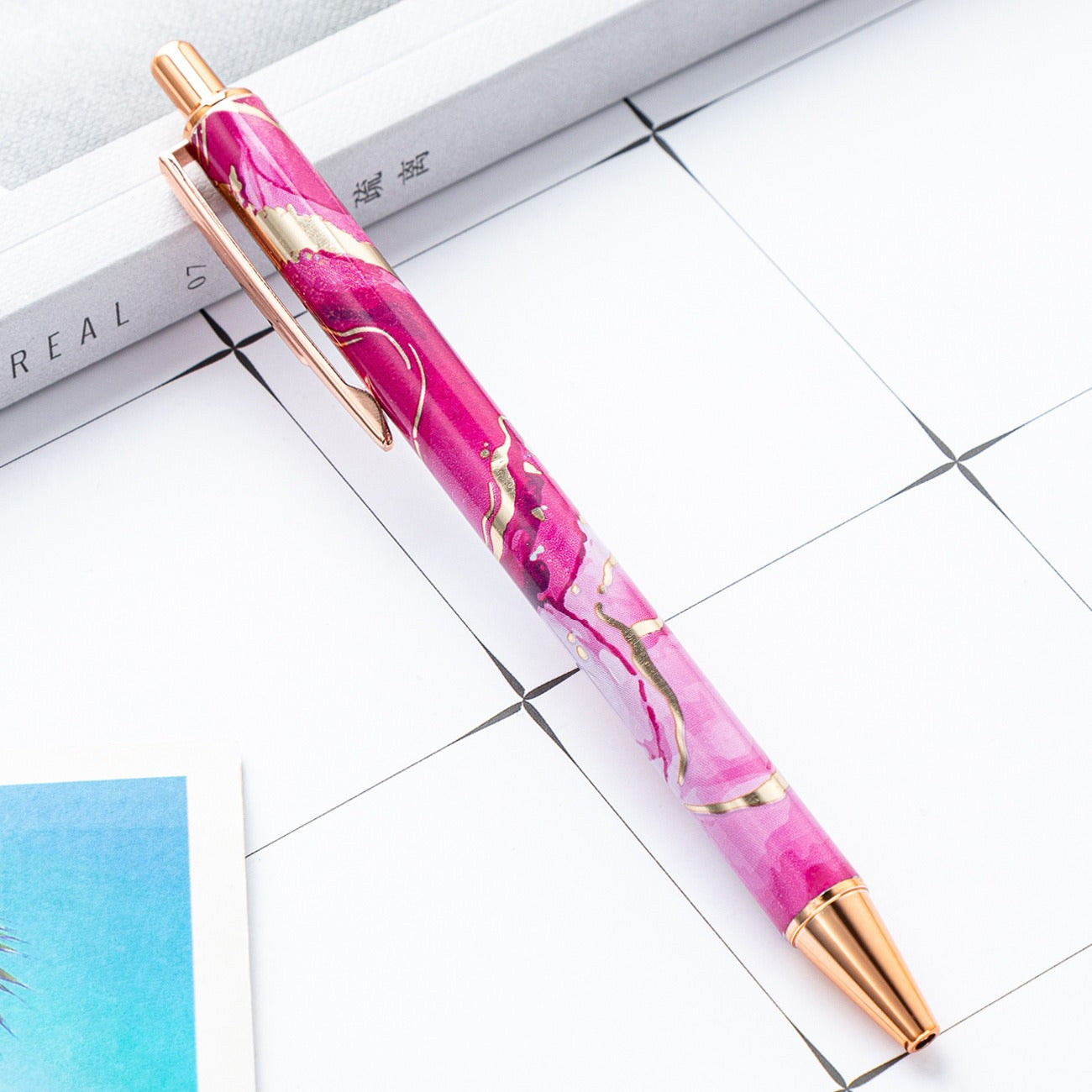 Wholesale 2pcs Push Creative Heat Transfer Pattern Push Metal Ballpoint Pen