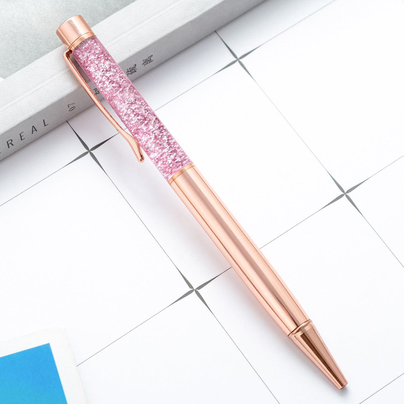 Wholesale Gold Powder Oil Pen Metal Ballpoint Pen