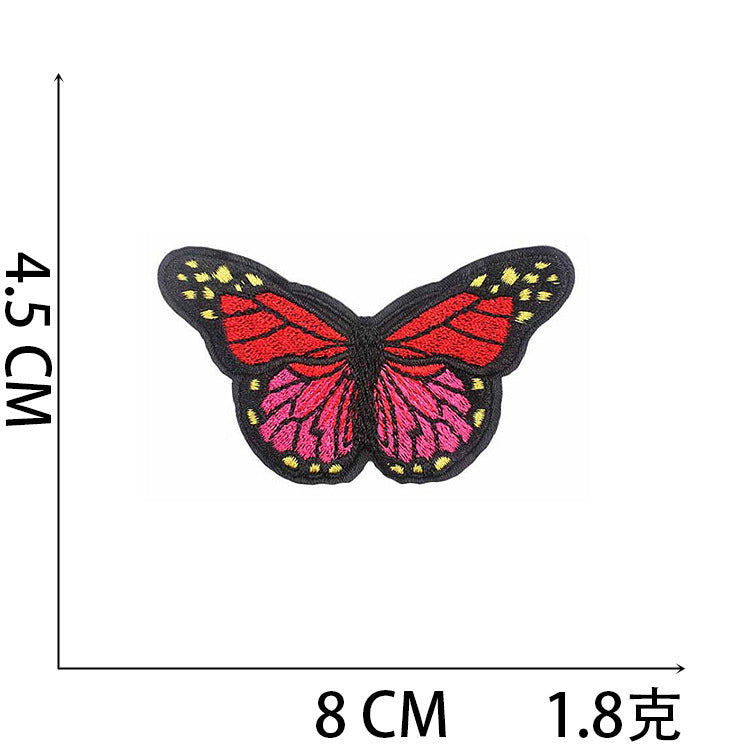 Wholesale Chic Polyester Embroidered Iron On Patches Assorted Butterfly Sunflower Designs For Clothing Craft Supply Resale