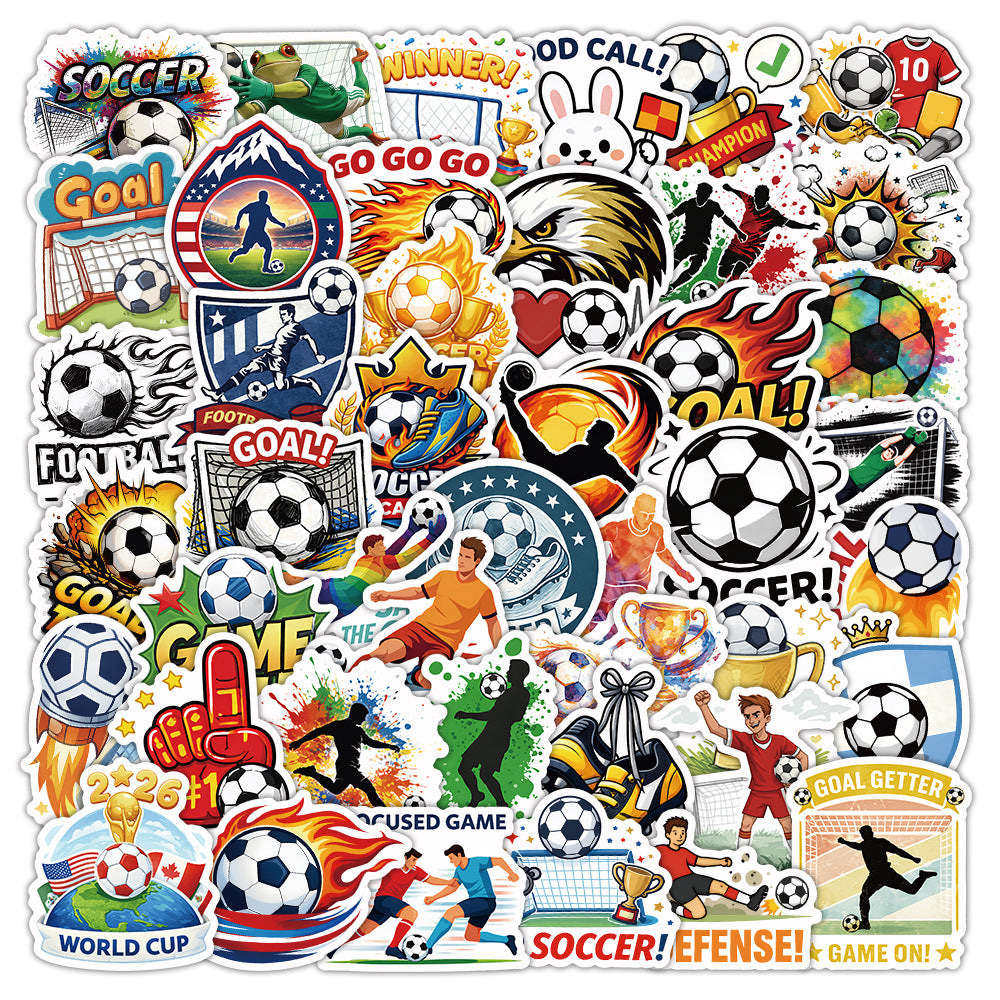 Wholesale 50 Cute Cartoon World Cup Waterproof Vinyl Stickers