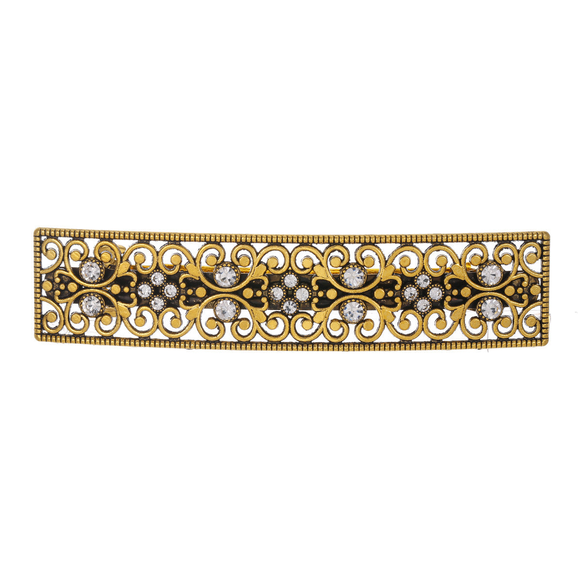 Wholesale Retro carved diamond inlaid flat spring clip