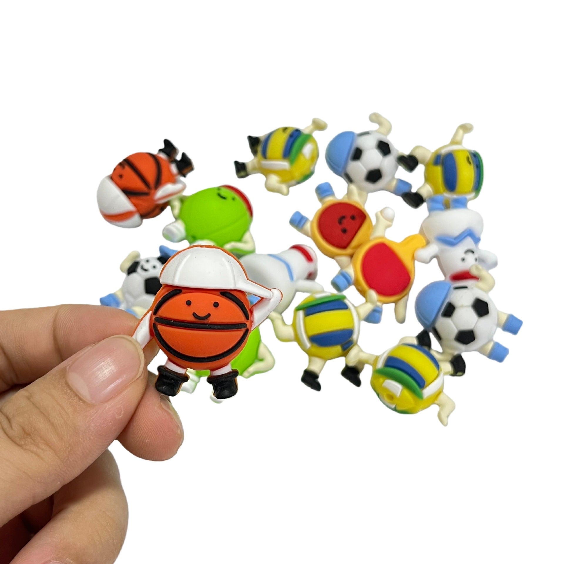 Wholesale 10pcs 3D Ball Football Basketball  Silicone Focus Beads