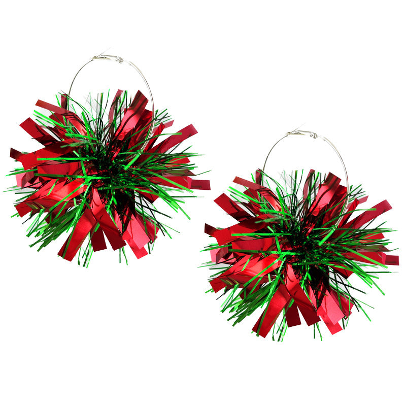 Wholesale 2 Pairs/pack Christmas Atmosphere: Smoke, Christmas Tree, Fruit Plant, Snow Drop Earrings