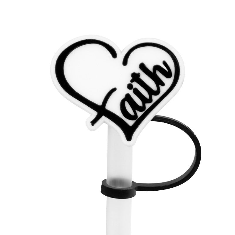 Wholesale of 10pcs God Cross Silicone Dustproof Straw Stoppers