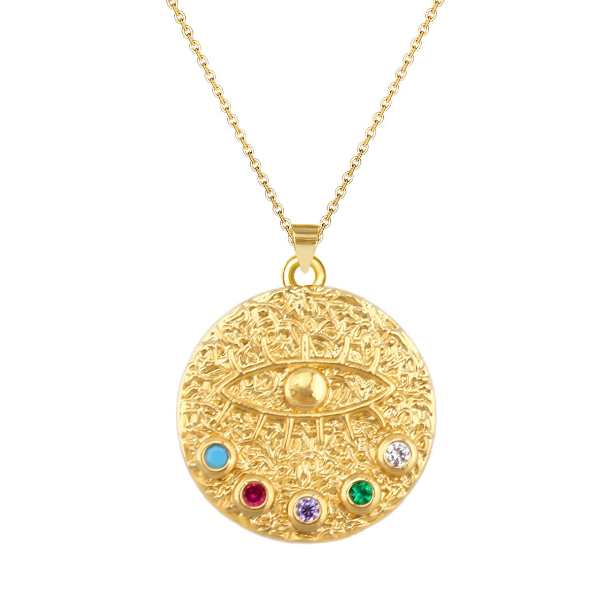 Wholesale Gold Plated Evil Eye Pendant Necklace European Fashion Style Jewelry Accessory For Everyday Gift
