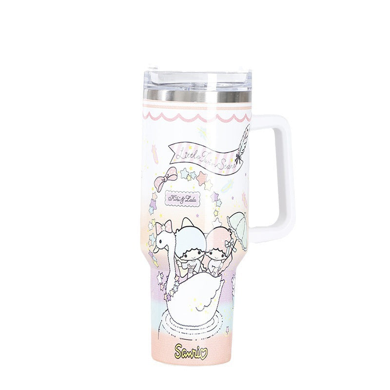 Wholesale 40oz Printed Handle Cup 1200ml Thick Spray Plastic Insulated Cup Tumbler Cup