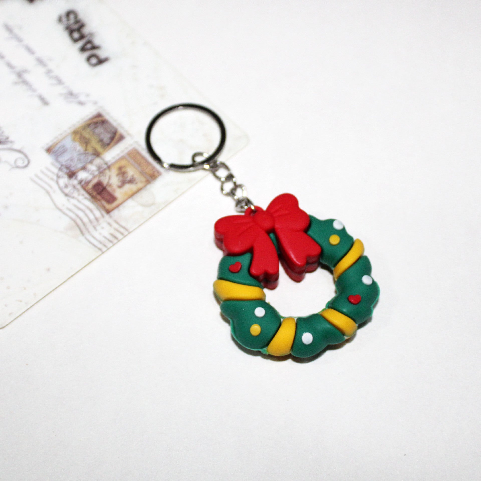 Wholesale Cartoon PV Christmas Keychain