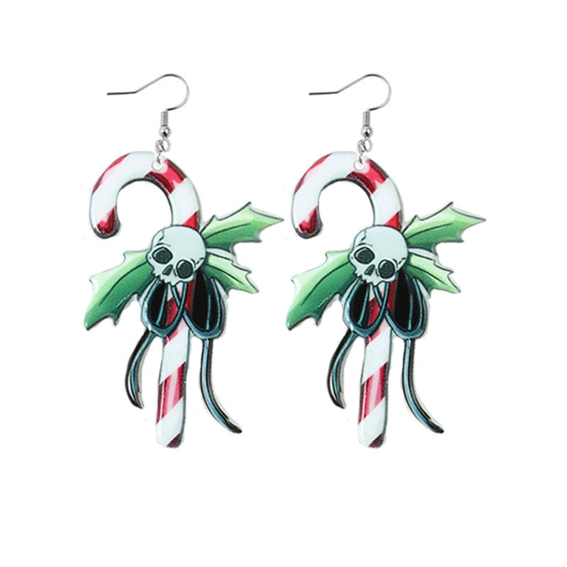 Wholesale Christmas funny flat acrylic earrings