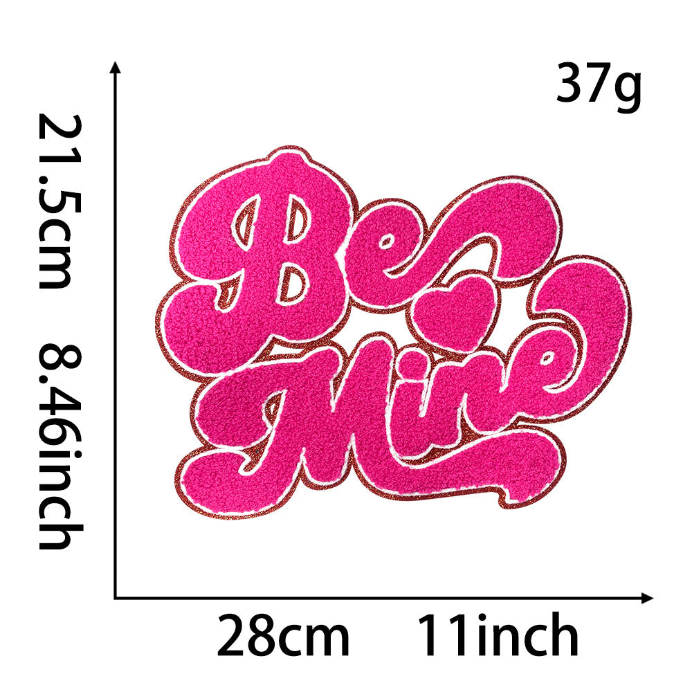 Wholesale 28Cm Towel Embroidery Patch Be Mine Red Stylish Coat Embellishment Everyday Fashion Accessory
