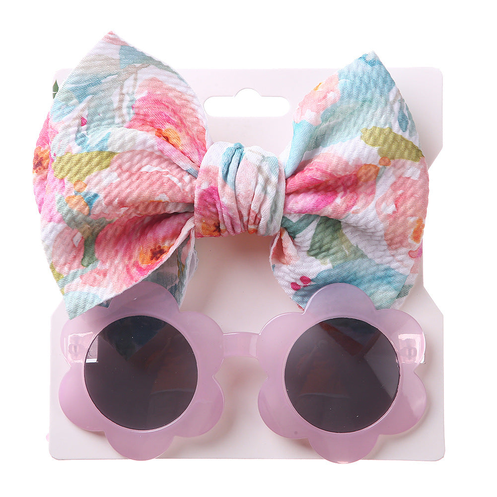 Wholesale Kids Sunglasses Fabric Headband Set