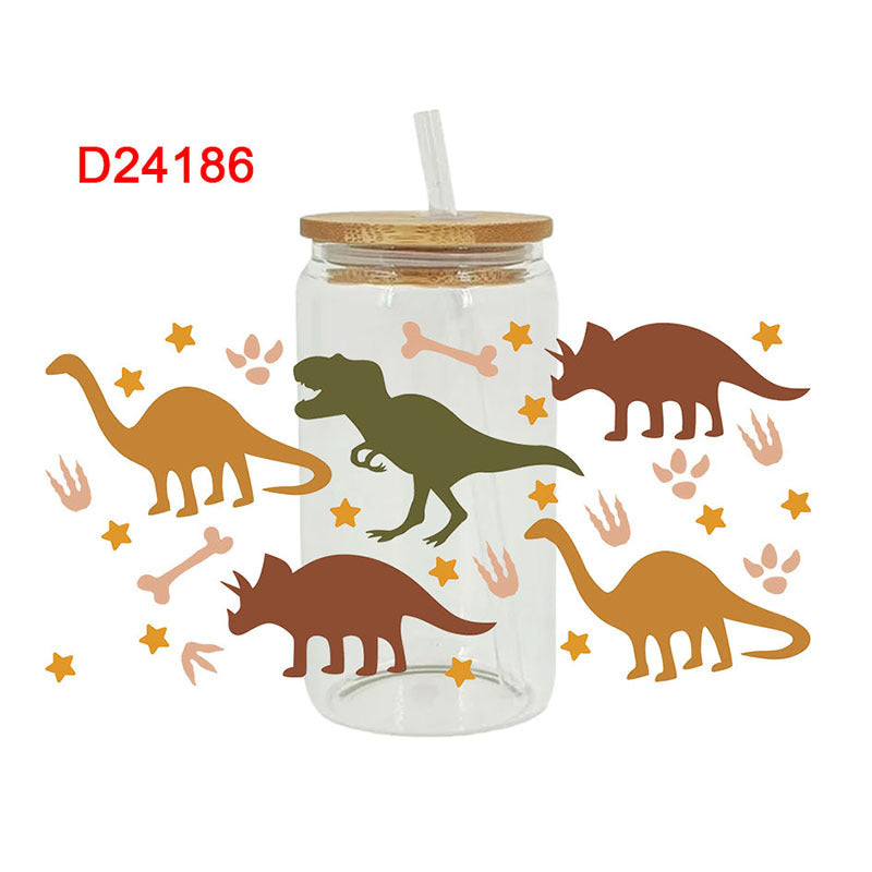 Wholesale Cartoon Chicken Monkey Diverse Animals 16oz Cup UV DTF Wraps