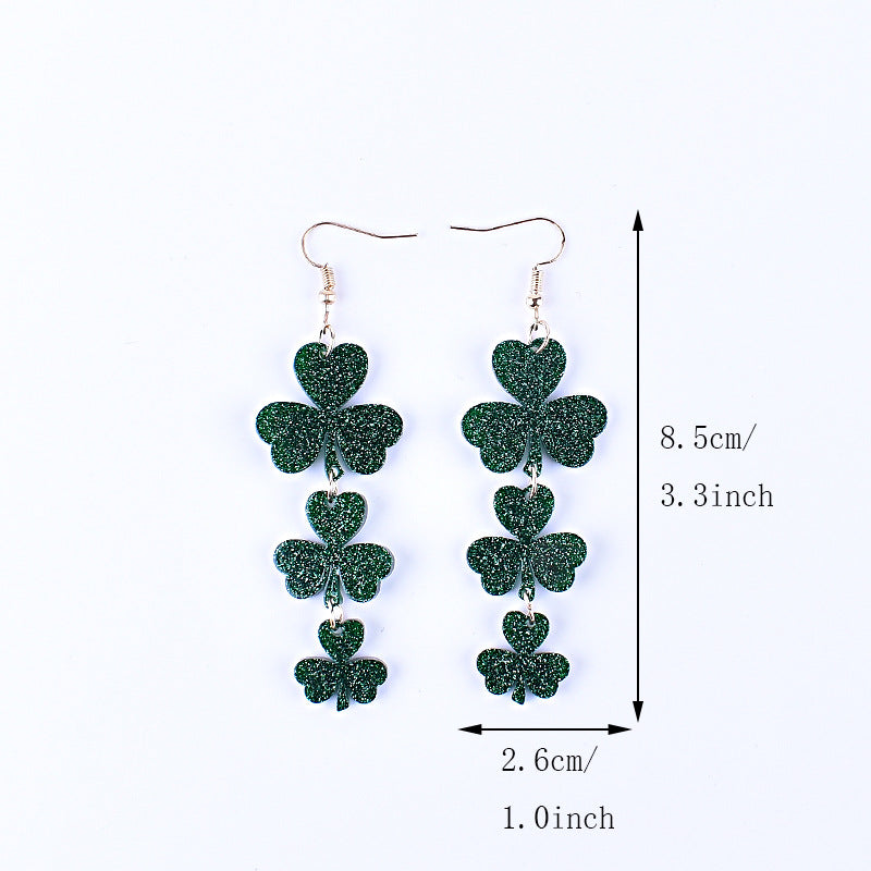 Wholesale St. Patrick's Day Shamrock Hat Earrings