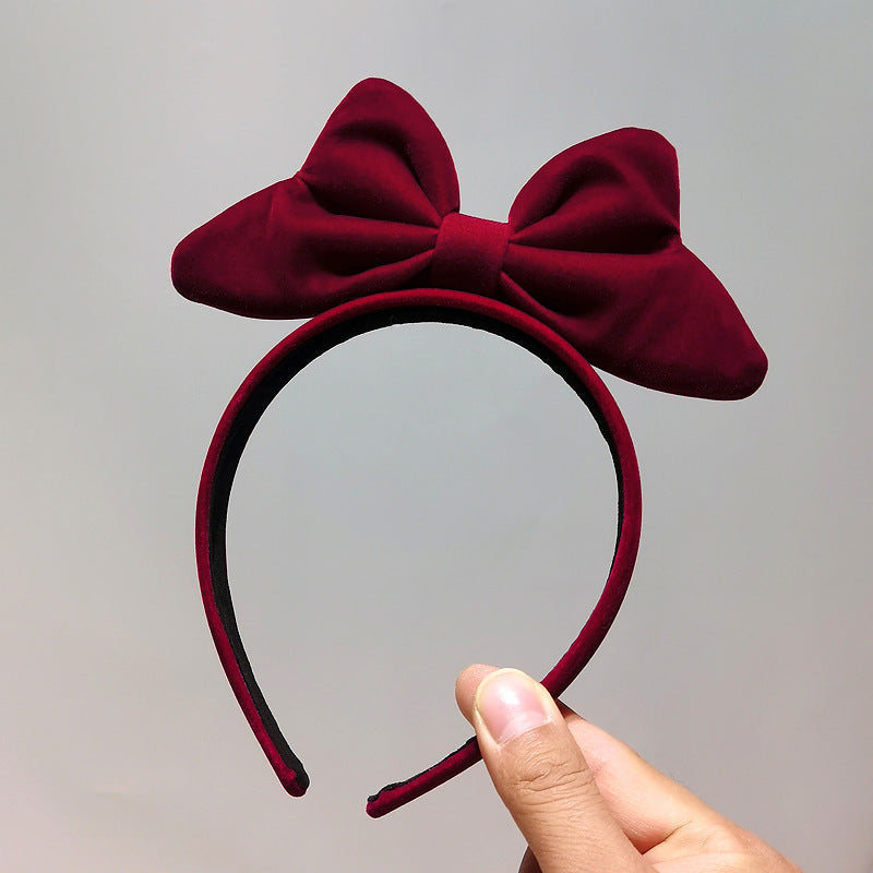Wholesale Red Velvet Bow Christmas Headband