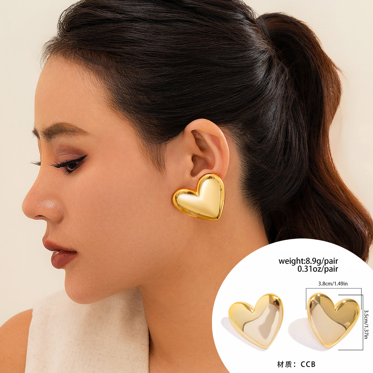 Wholesale Designed metal glossy water drop earrings