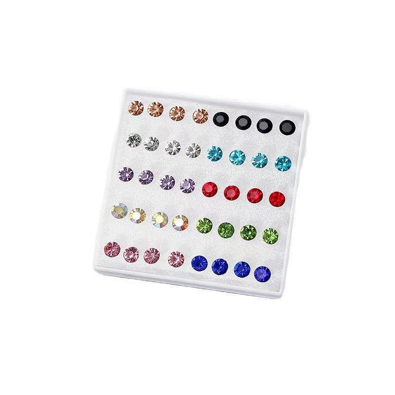 Wholesale Rhinestone Plastic Earrings Set