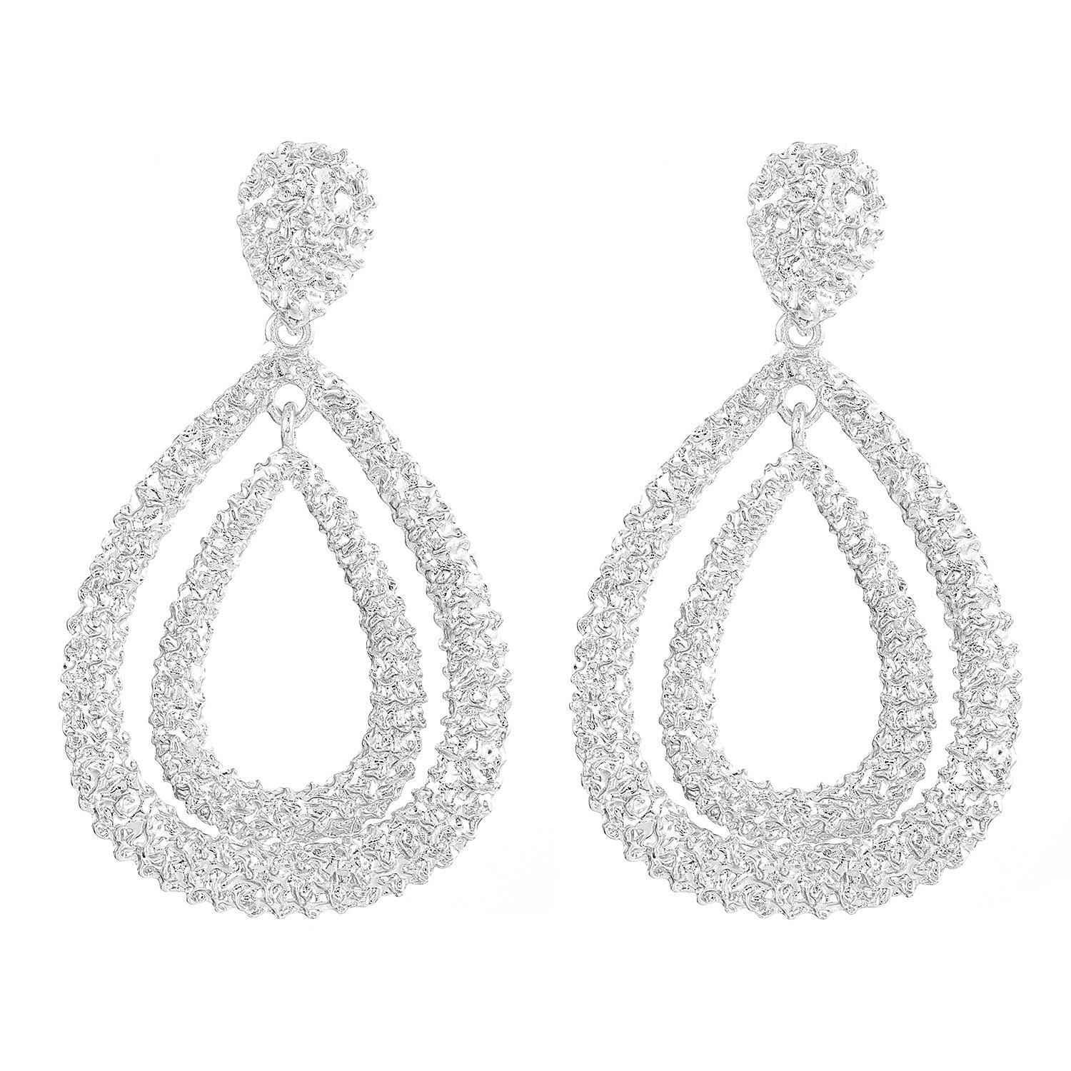 Wholesale Double-layer Droplet Shaped Alloy Earrings