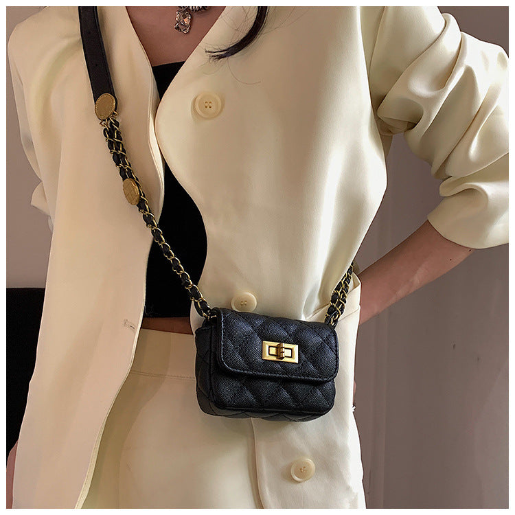 Wholesale PU Gold Coin Chain Diamond Plaid Women's Bags