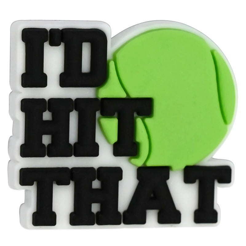 Wholesale Random 100pcs/pack PVC soft rubber perforated beaded accessories for ball sports series   Focal Beads