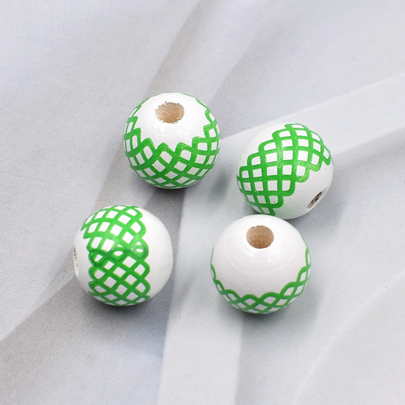 Wholesale 10PCS Irish Festival Decoration DIY Colorful Wooden Beads