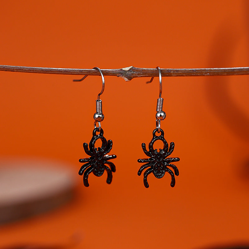 Wholesale Halloween Creative Funny Dark Ghost Bat Spider Skull Earrings