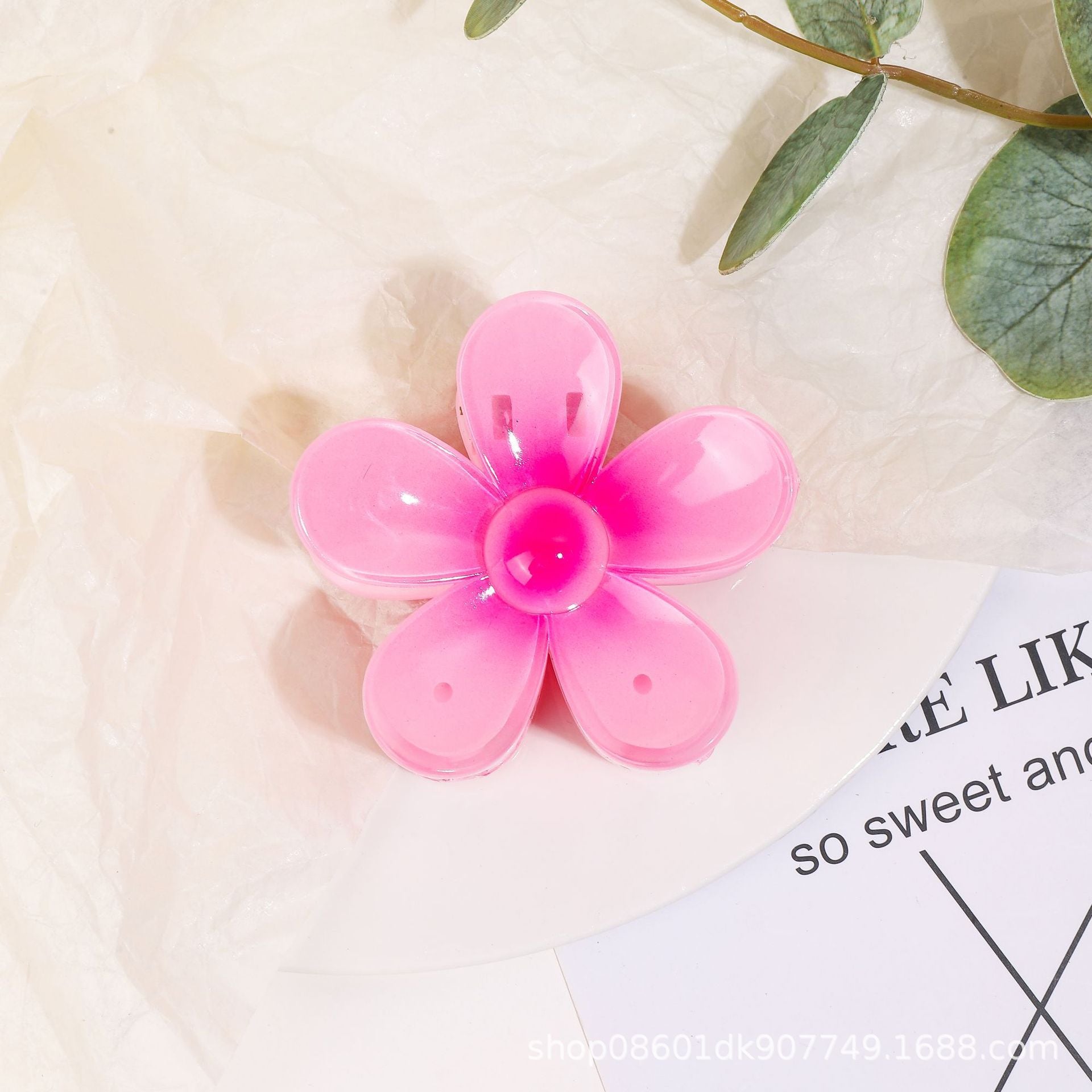 Wholesale Colorful Acrylic Egg Flower Women's Head DIY Shark Clip Hairpin Jewelry