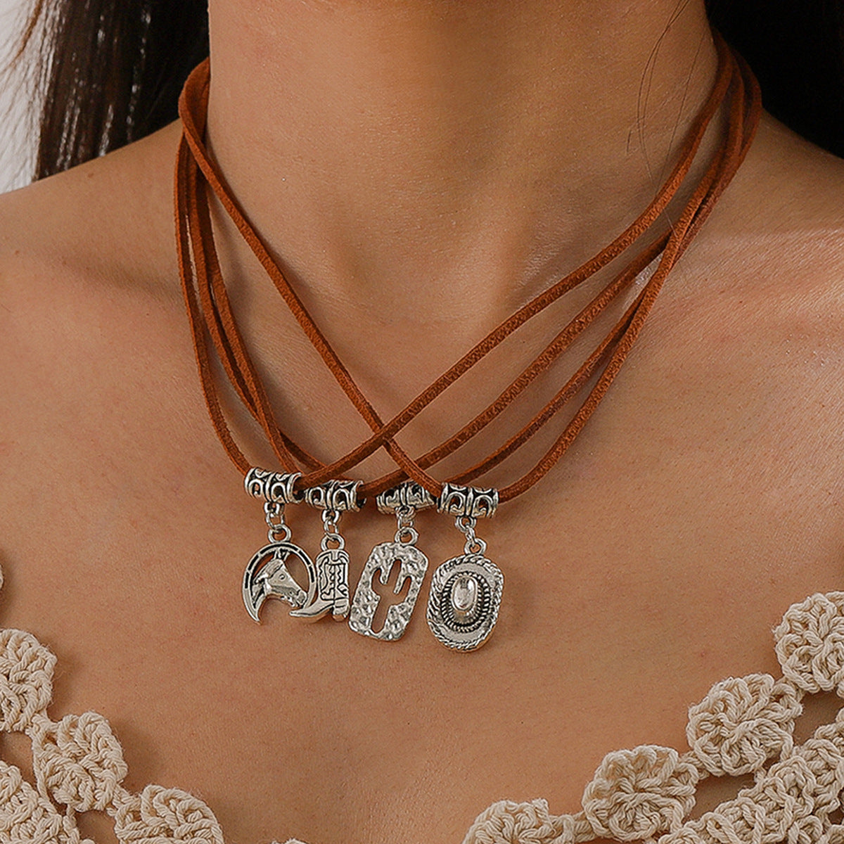 Wholesale Western Cowboy Retro Imitation Alloy Necklace