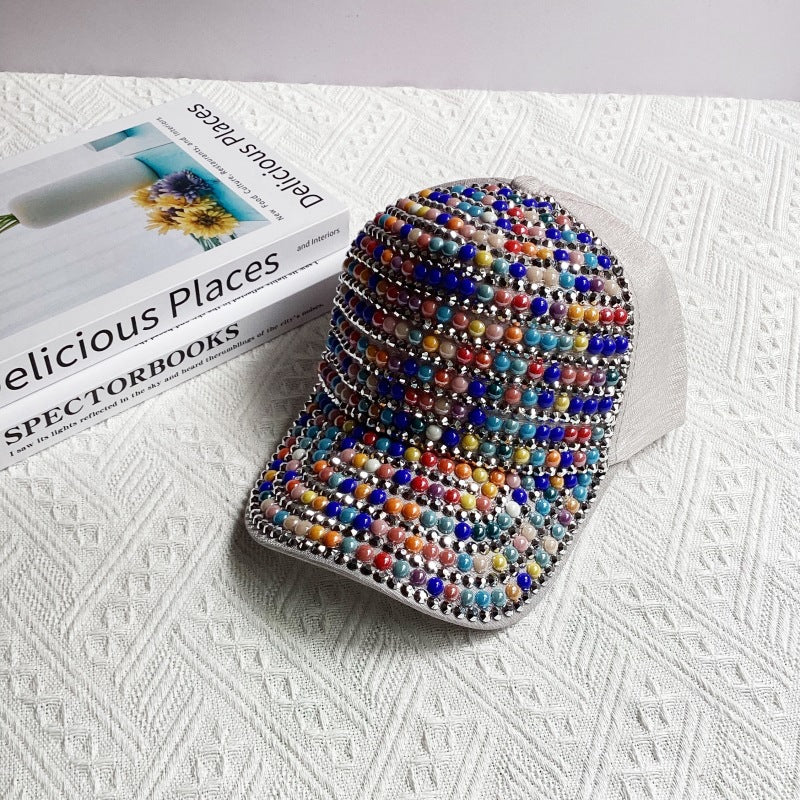 Wholesale Colorful Pearl Rhinestone Baseball Cap