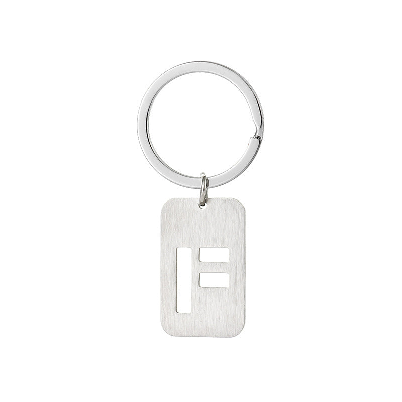 Wholesale Stainless Steel Creative Hollow 26 Letter Keychain
