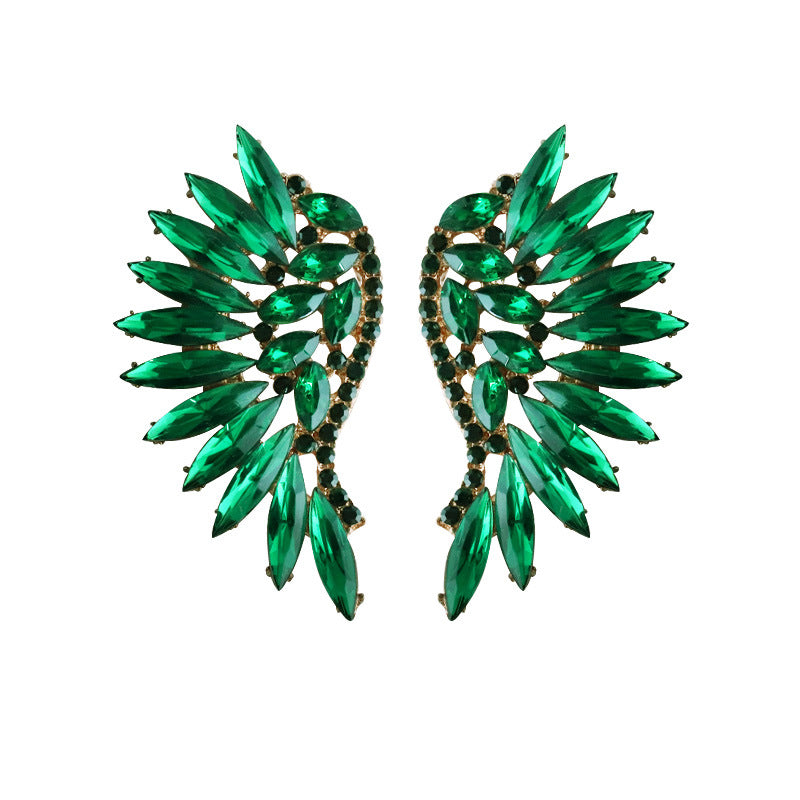 Wholesale Vintage Super Sparkling Diamond Wing Earrings