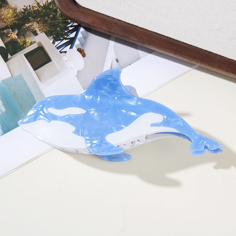 Wholesale Trendy Ocean Animal Hair Claw Clips Shark Whale Octopus Koi Design Large PVC Gripper Everyday Hair Accessory For Boutique Resale