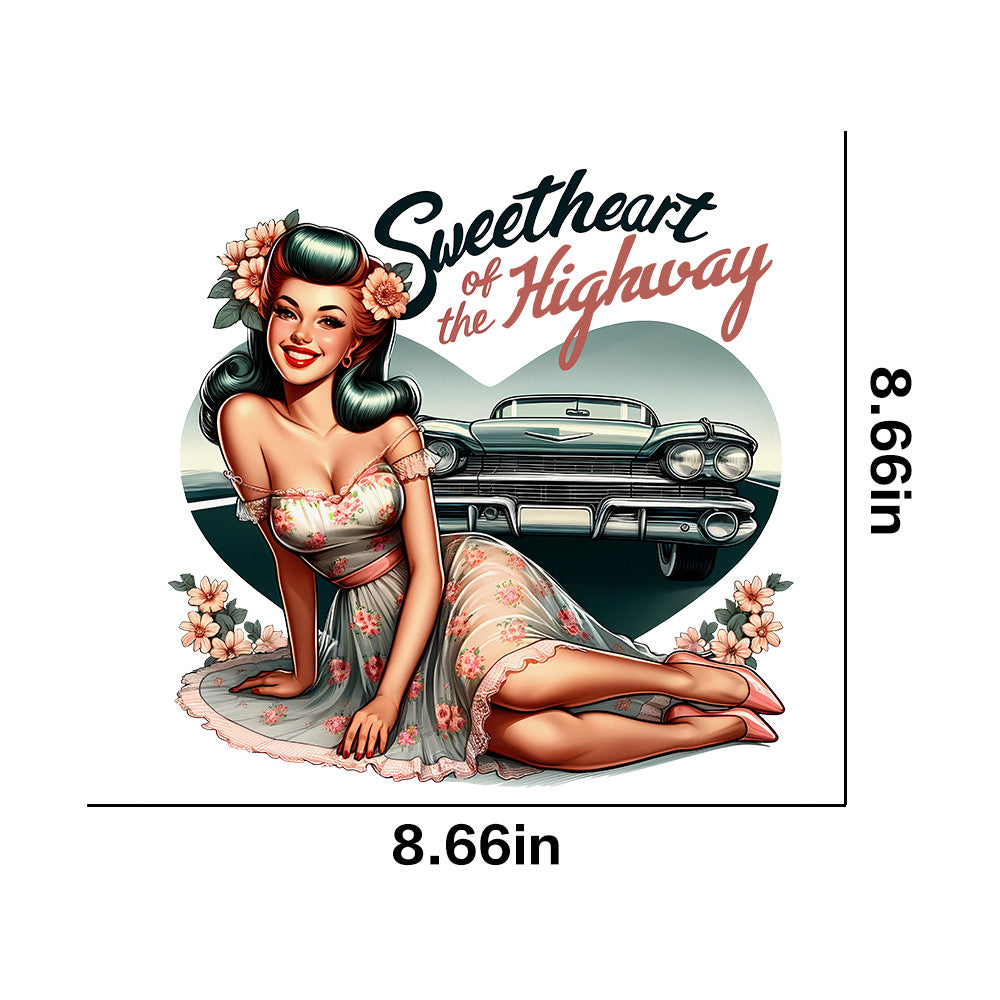 Wholesale 10pcs Retro poster girl UV DTF Ready to Press Transfers Wraps