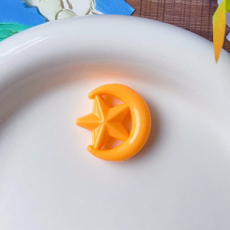 Wholesale 5pcs/pack  Acrylic through-hole star and moon shaped beads  Acrylic Beads