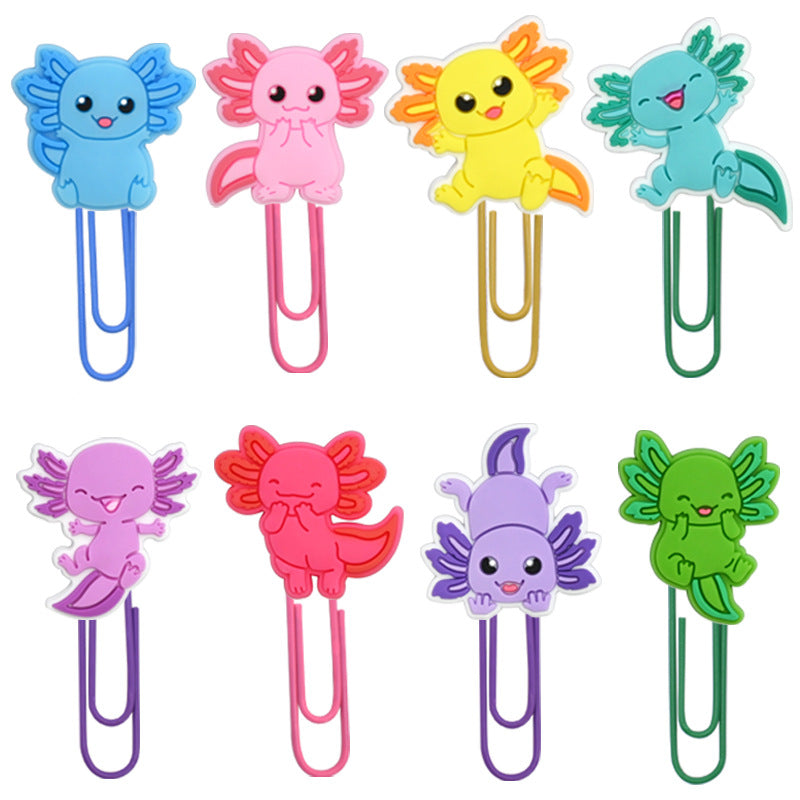 Wholesale Random 50pcs Cartoon Ocean Salamander Animal Paperclip Bookmark