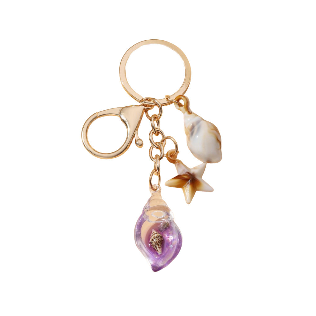 Wholesale Seaside vacation luminous conch Acrylic keychain