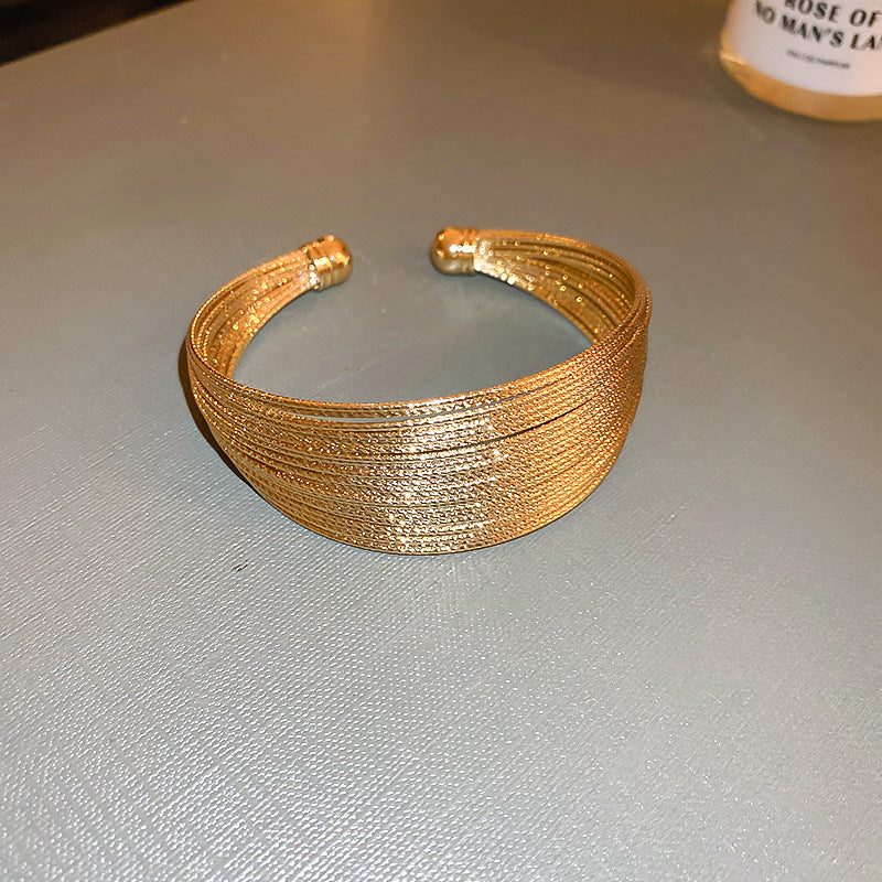 Wholesale Real Gold Electroplated Multi-layer Open Bracelet