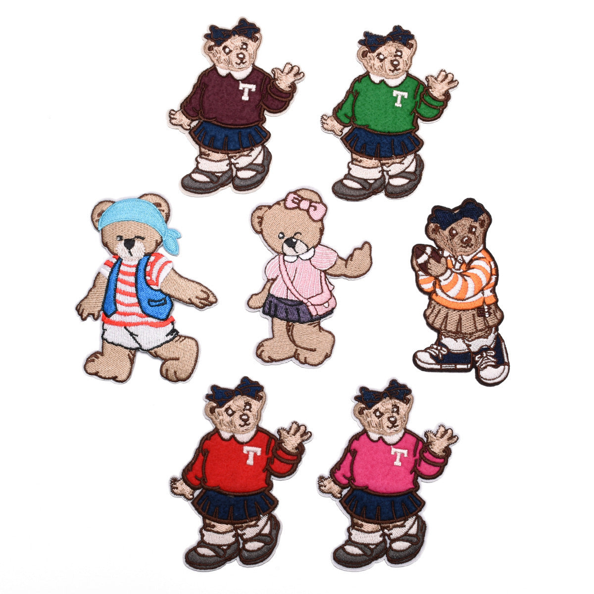 Wholesale Cute Cartoon Bear Iron On Cloth Patch Modern Simple Applique For Clothing