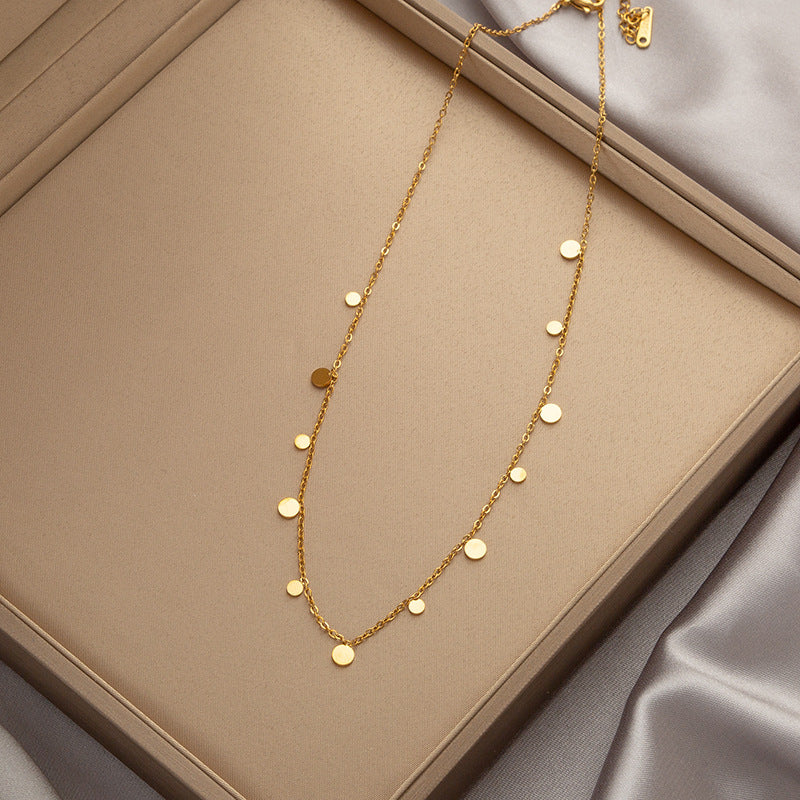 Wholesale  Accessible Luxury Niche Emerald Titanium Steel Necklace Women' s Ins Style