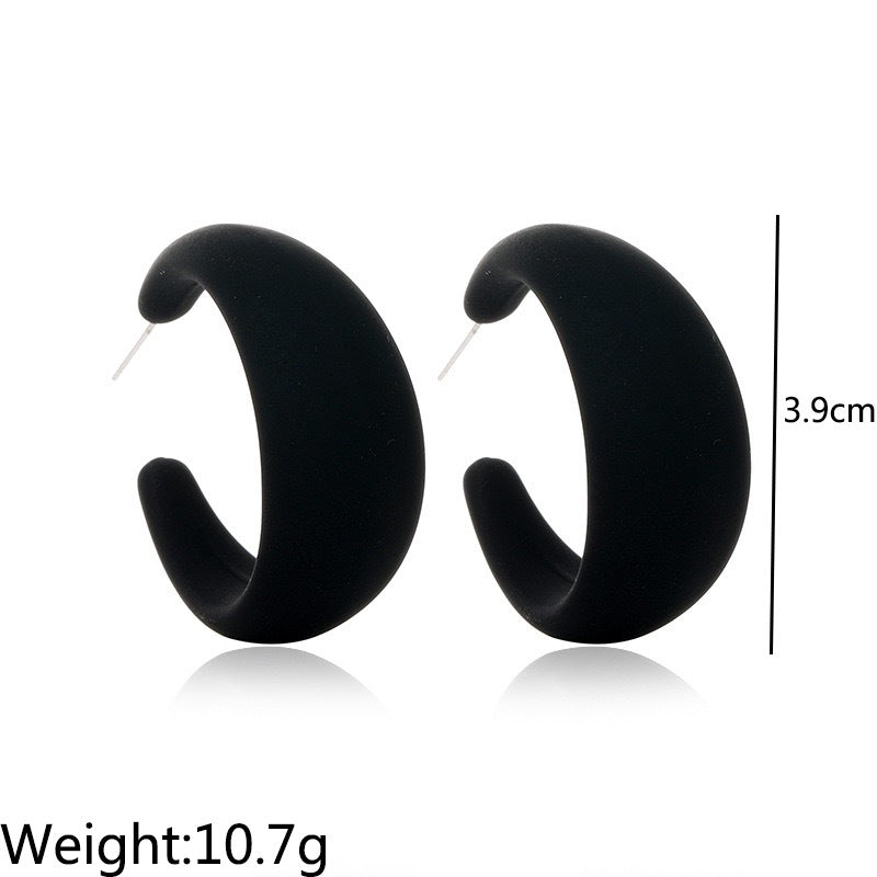 Wholesale 925 Silver Needle Candy Color C Shape Acrylic Stud Earrings