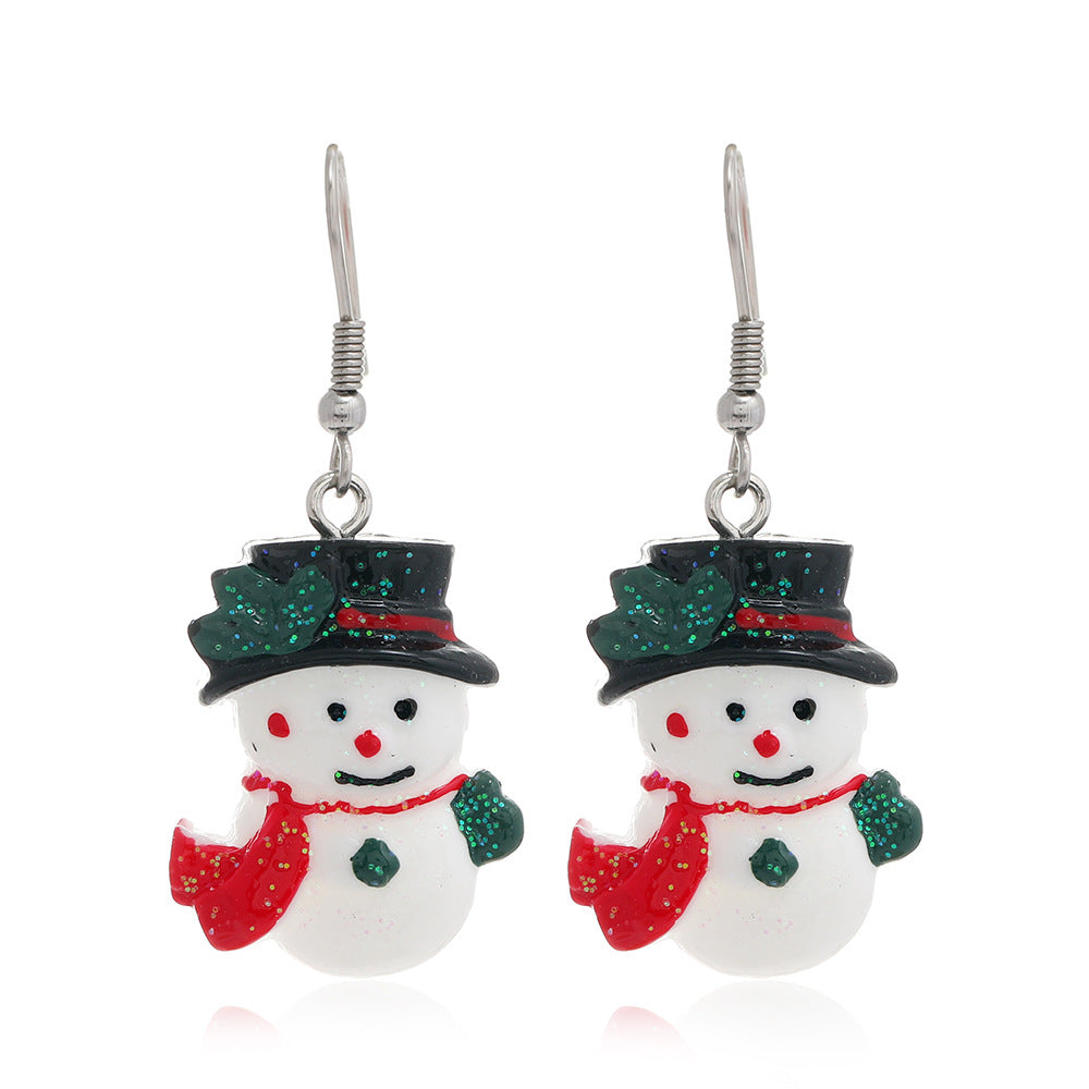 Wholesale Santa Claus Elk Snowflake Resin Earrings