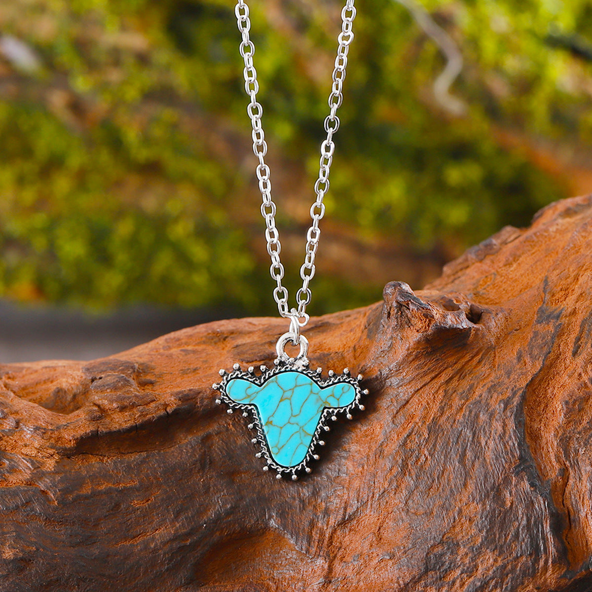 Wholesale Cactus Star Bull Head Heart Turquoise Earring Necklace Set
