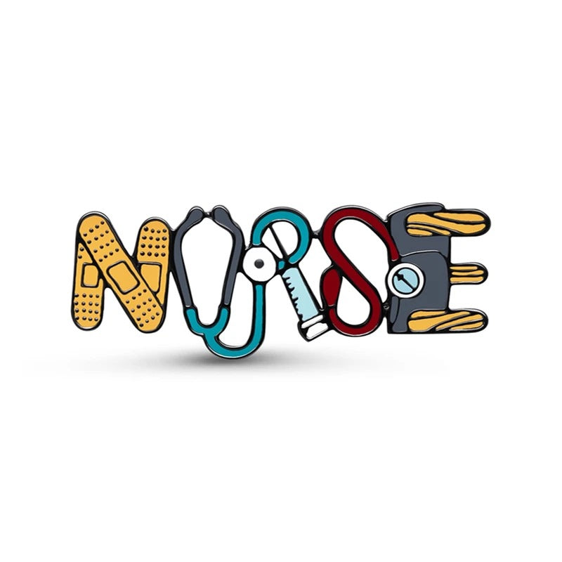 Wholesale Medical Series Brooch Syringe Stethoscope Letter Pin