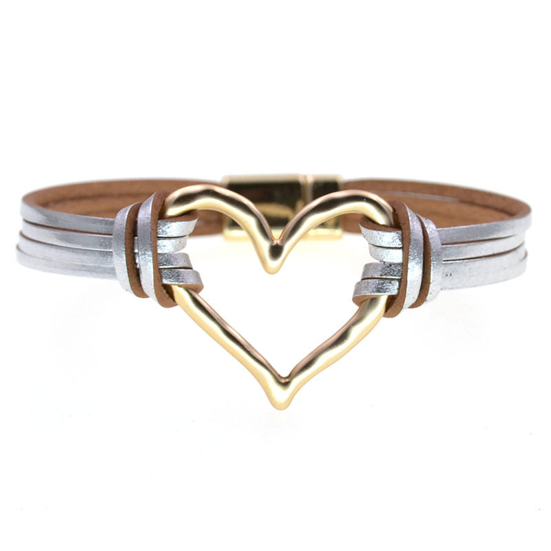 Wholesale Layered large heart-shaped women' s bracelet