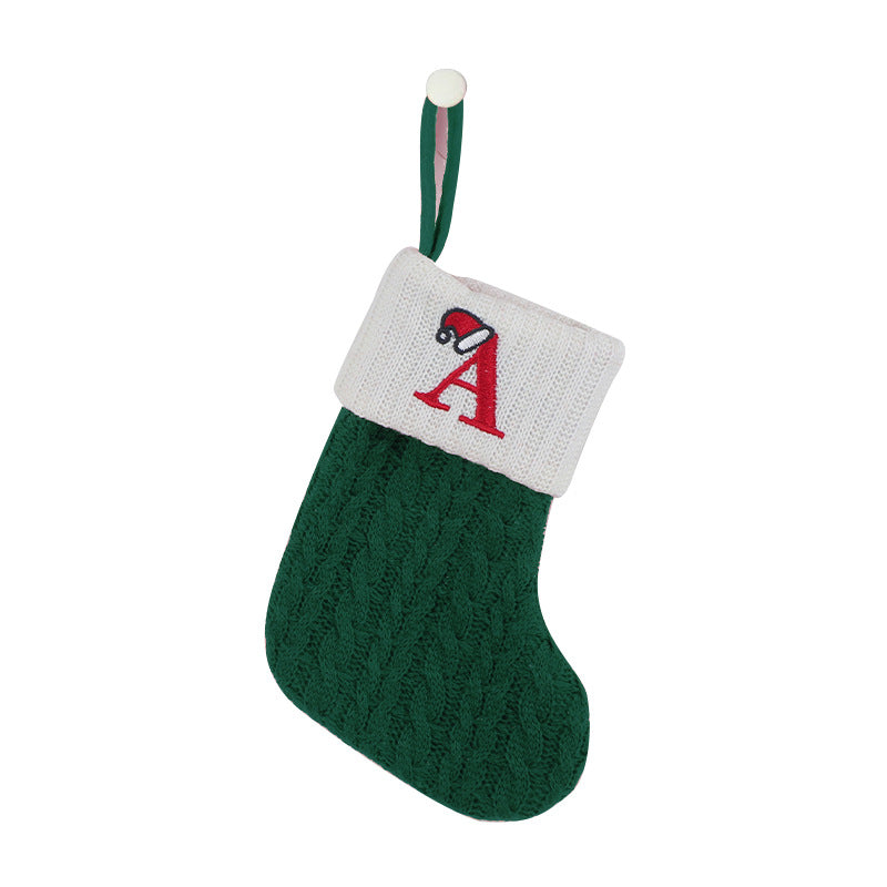 Wholesale Knitted Socks Embroidered Letters Children's Candy Gift Bag Ornaments