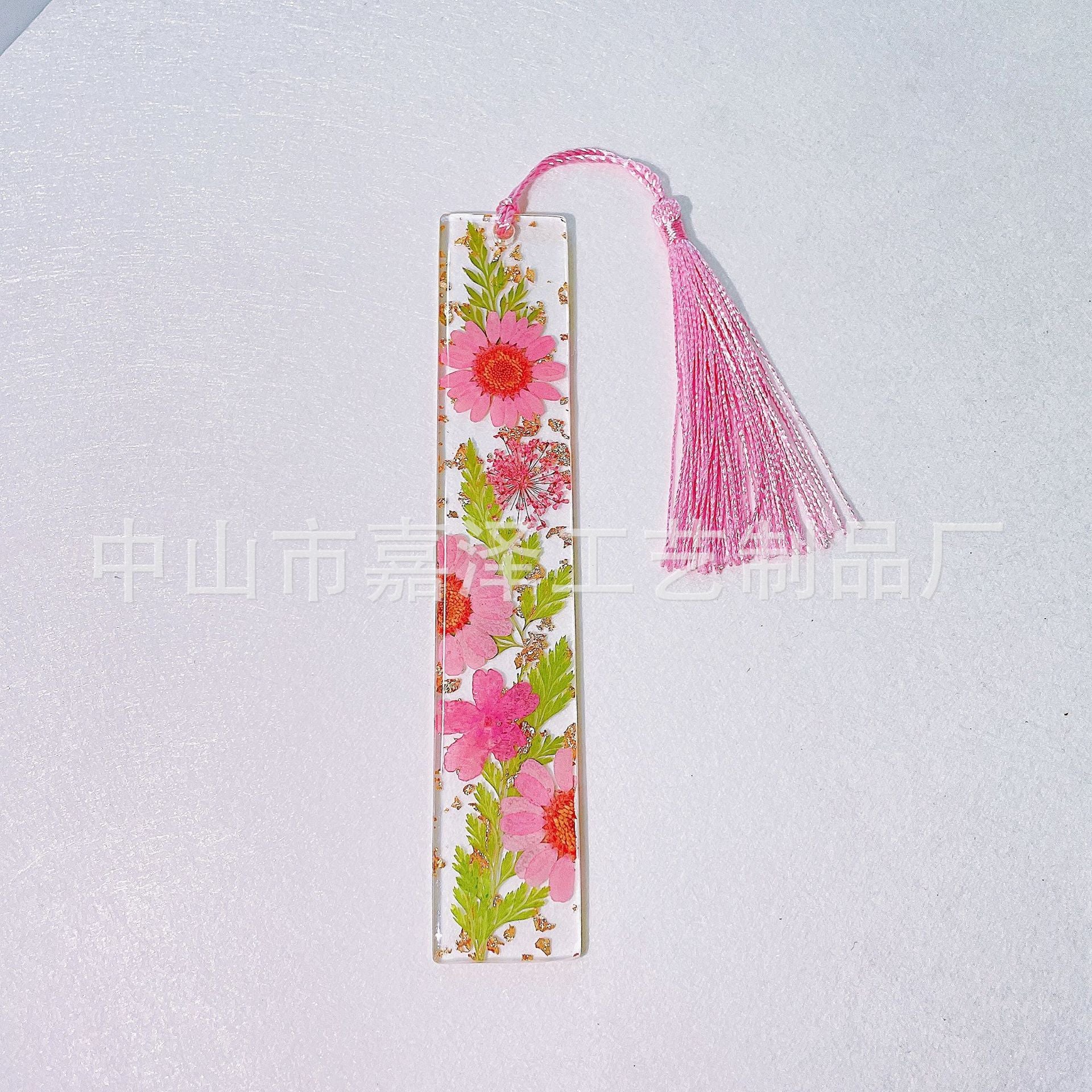 Wholesale Creative Real Flower Daisy Epoxy Transparent Tassel Dried Flower DIY Bookmark