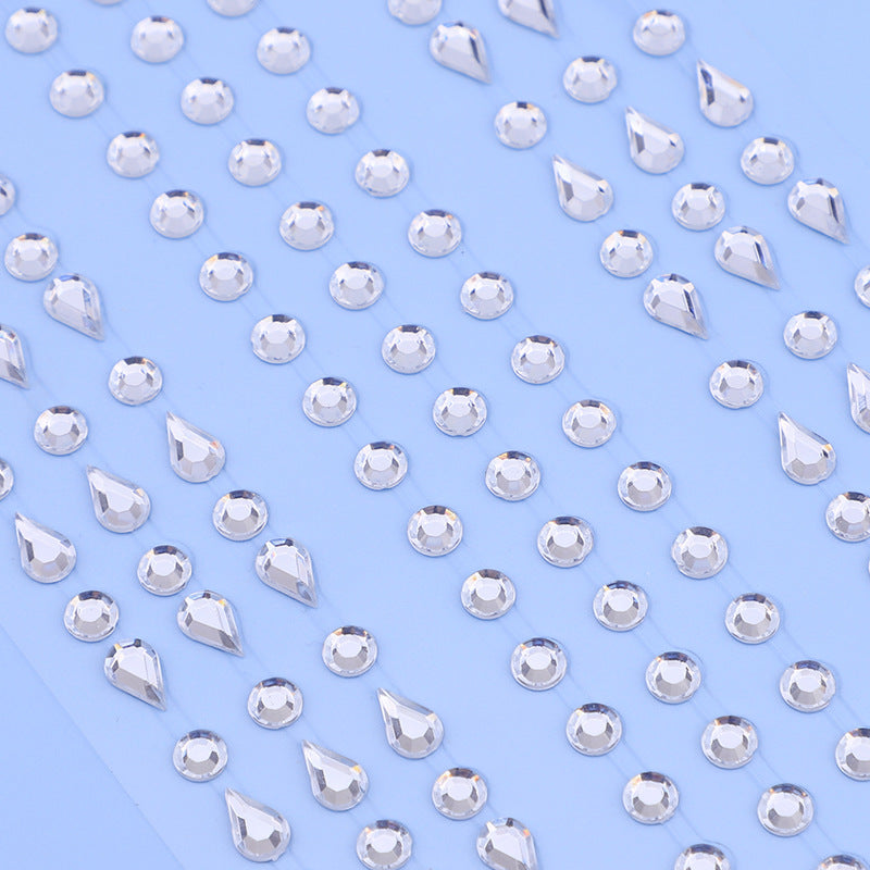 Wholesale Acrylic AB Diamond Antique Feng Hua Dian Makeup Stage Performance Eye Patch Diamond Eyebrow Center Patch