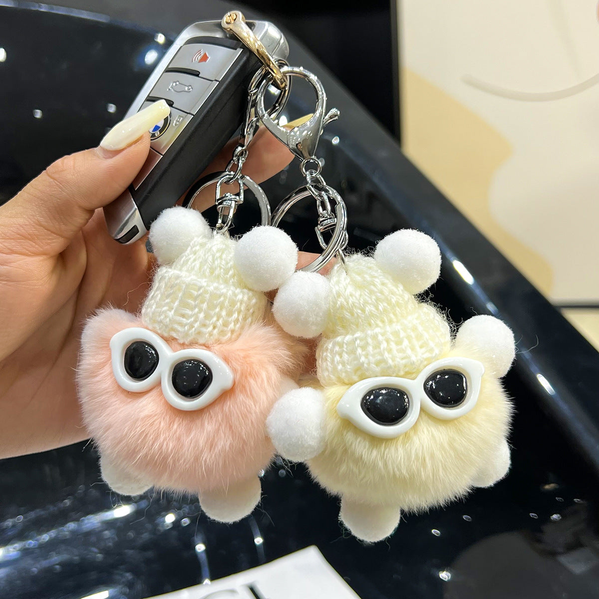 Wholesale Cute Cartoon Plush Ball Keychains