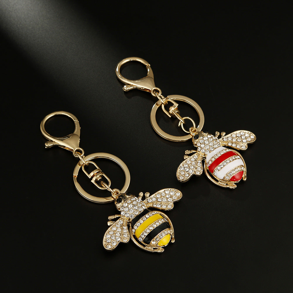 Wholesale Diamond Bee Zinc Alloy Keychain