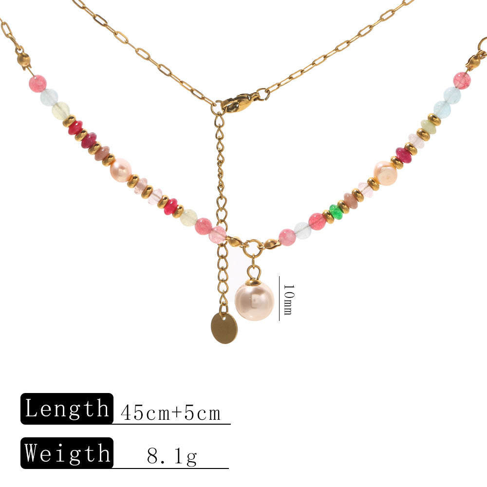 Wholesale Cherry Beaded Pearl Flower Pendant Necklace